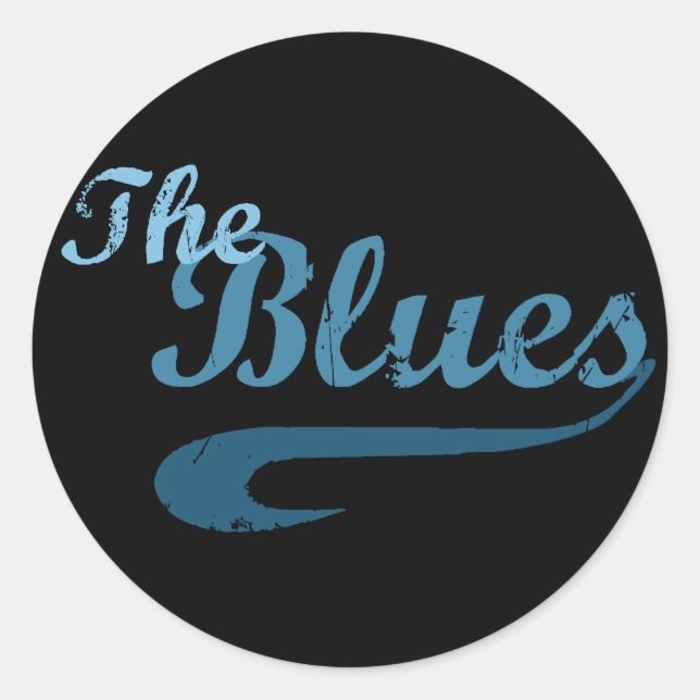 The Blues Classic Round Sticker (Front)