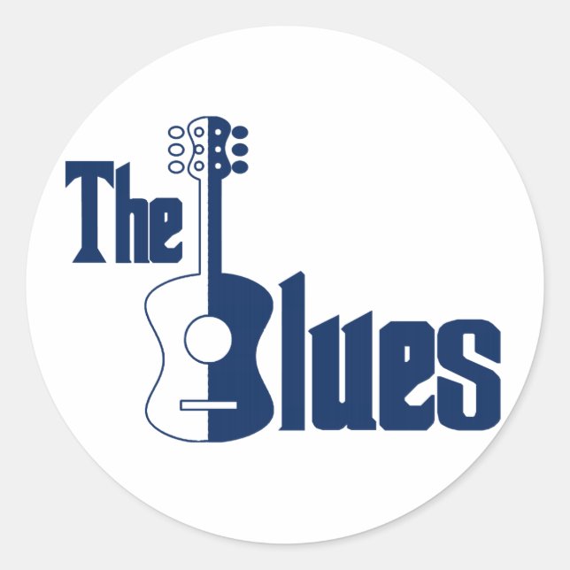 The Blues Classic Round Sticker (Front)