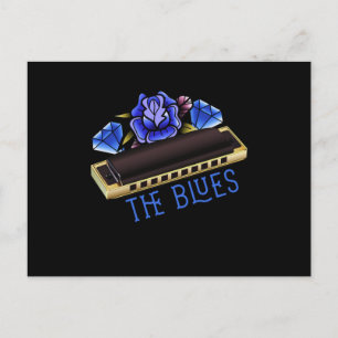 The Blues Harmonica Music Sound Acoustic Jazz Gift Postcard