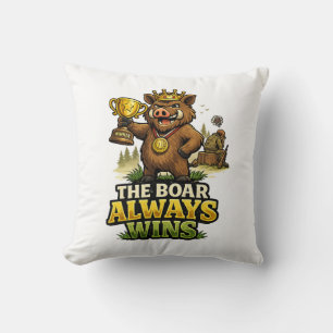 The Boar Always Wins Cushion