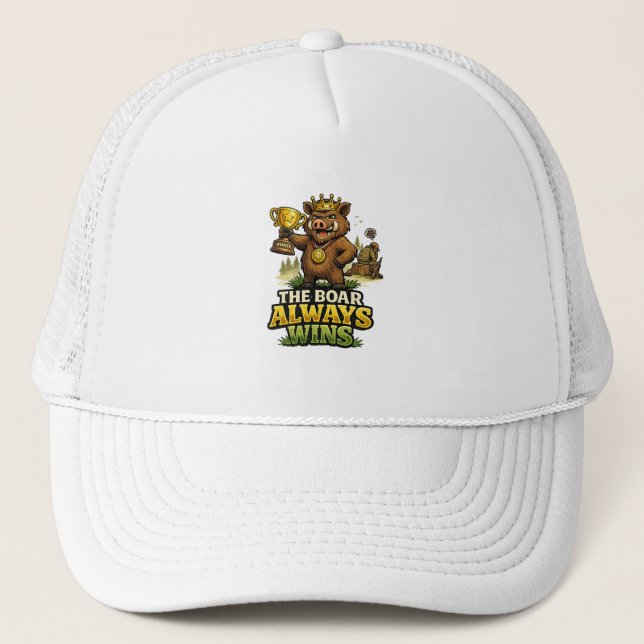 The Boar Always Wins Trucker Hat (Front)