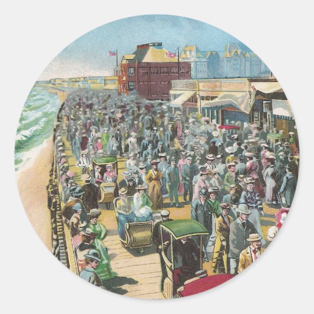 The Board Walk and Brighton Casino Classic Round Sticker (Front)