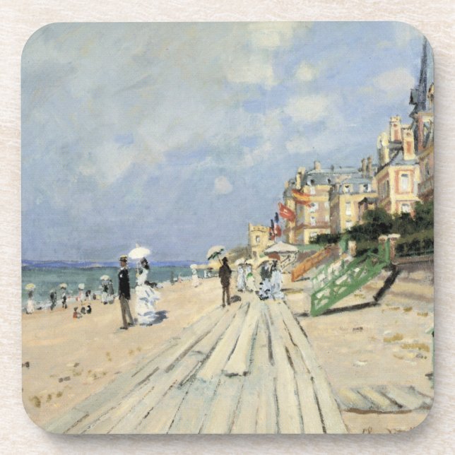 The Boardwalk at Trouville by Claude Monet Coaster (Front)