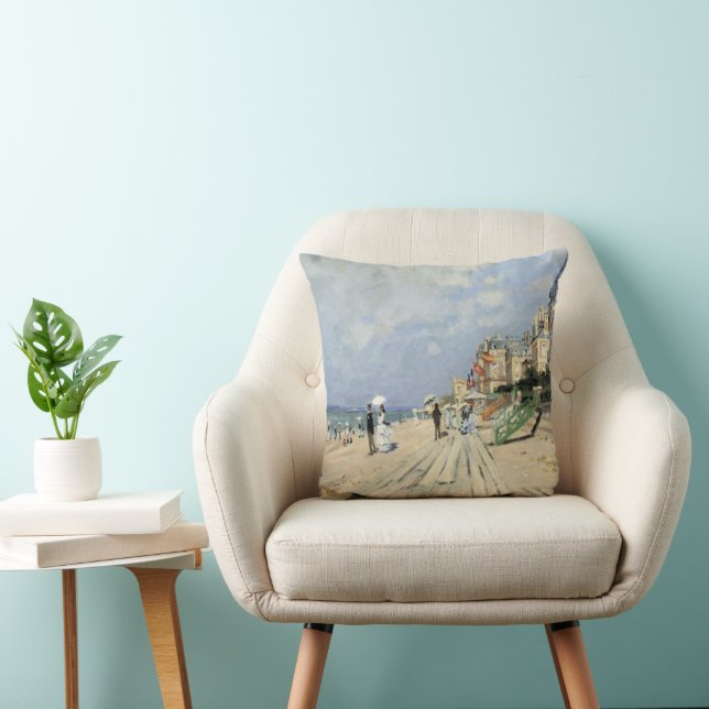 The Boardwalk at Trouville by Claude Monet Cushion (Chair)