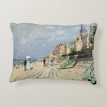 The Boardwalk at Trouville by Claude Monet Decorative Cushion<br><div class="desc">The Boardwalk at Trouville (1870) by Claude Monet is a vintage impressionist fine art painting featuring a beach at a seaside resort in Normandy, France on a beautiful sunny day. About the artist: Claude Monet (1840-1926) was a founder of the French impressionist painting movement with most of his paintings being...</div>
