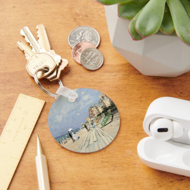 The Boardwalk at Trouville by Claude Monet Key Ring (Desk)