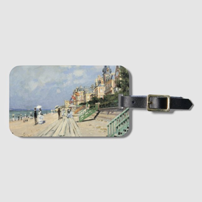 The Boardwalk at Trouville by Claude Monet Luggage Tag (Front Horizontal)