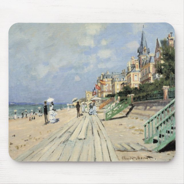 The Boardwalk at Trouville by Claude Monet Mouse Mat (Front)
