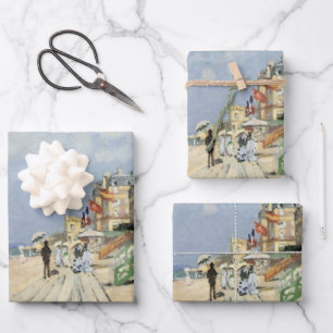 The Boardwalk at Trouville by Claude Monet Wrapping Paper Sheet