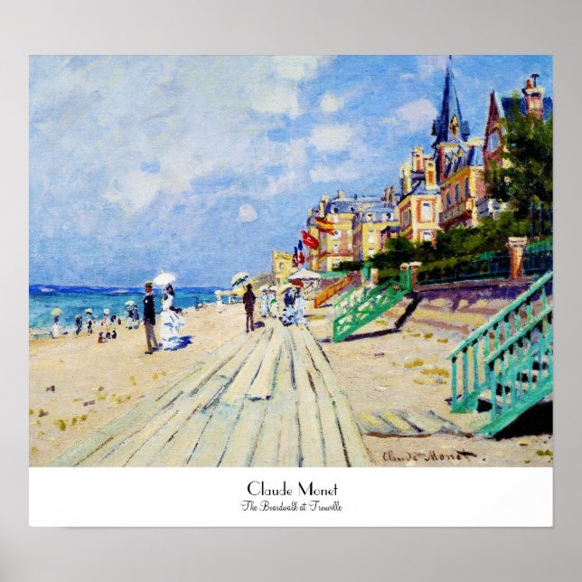 The Boardwalk at Trouville Claude Monet Poster (Front)