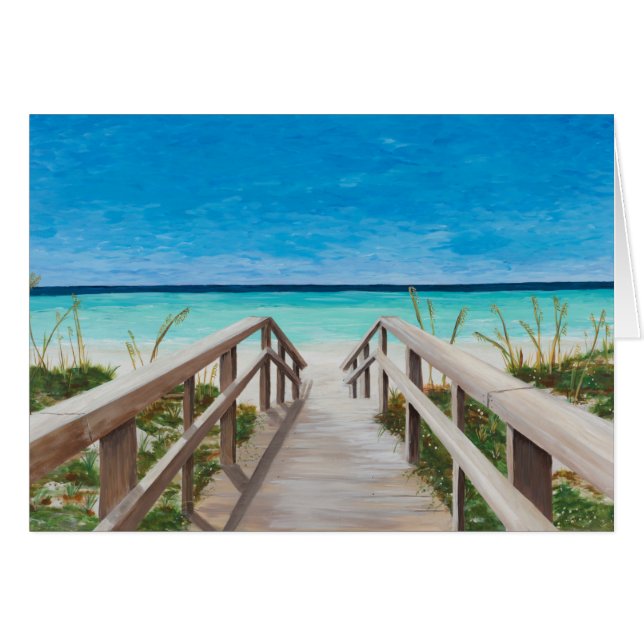 The Boardwalk painting, feel better card (Front Horizontal)