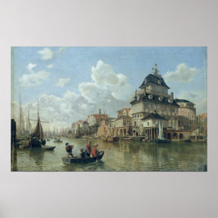 The Boat House at Hamburg Harbour, 1850 Poster