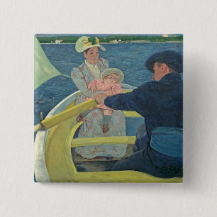 The Boating Party, 1893-94 (oil on canvas) 15 Cm Square Badge
