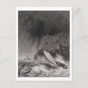 The boats off Walden Island in a snow storm, Augus Postcard