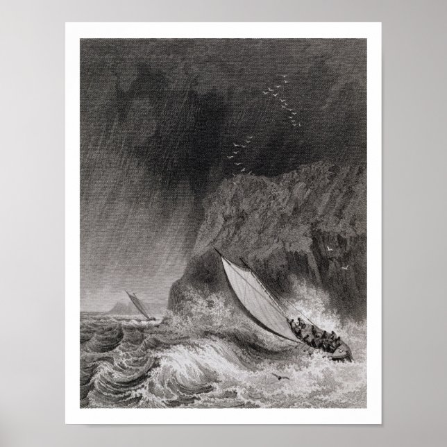 The boats off Walden Island in a snow storm, Augus Poster (Front)