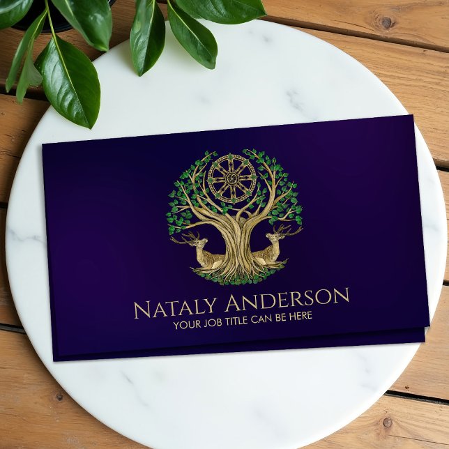 The Bodhi tree Dharma Wheel Business Card (Creator Uploaded)