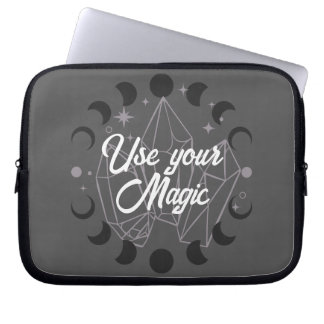 the Bohemian Mystic Use Your Magic Crystals Laptop Sleeve