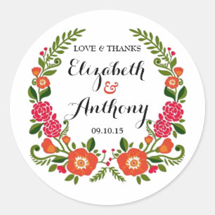 The Bohemian Summer Wedding Collection Classic Round Sticker