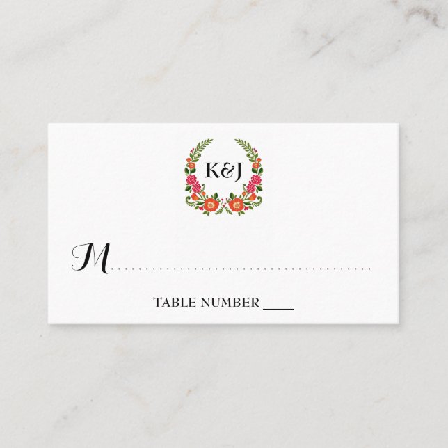 The Bohemian Summer Wedding Collection Place Card (Front)