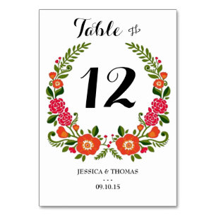 The Bohemian Summer Wedding Collection Table Number