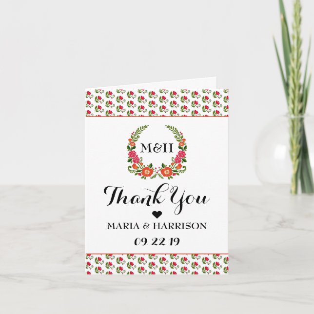 The Bohemian Summer Wedding Collection Thank You Card (Front)