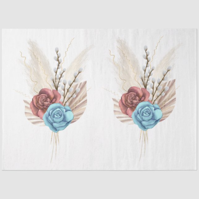 The Boho Bouquet Series Design 10 Tissue Paper (Front)