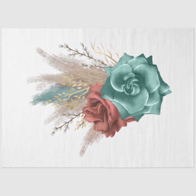 The Boho Bouquet Series Design 13 Tissue Paper (Front)