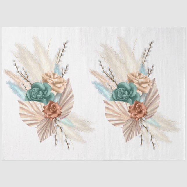 The Boho Bouquet Series Design 2 Tissue Paper (Front)