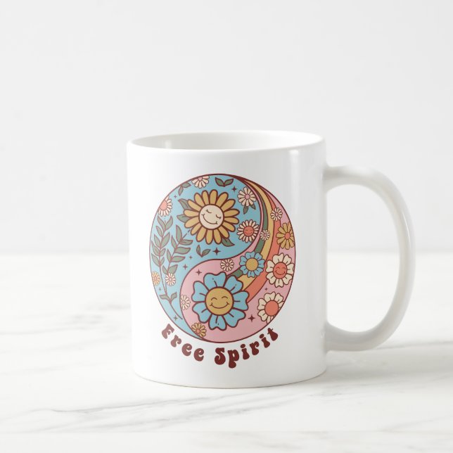 The Boho Retro Flowers Coffee Mug (Right)