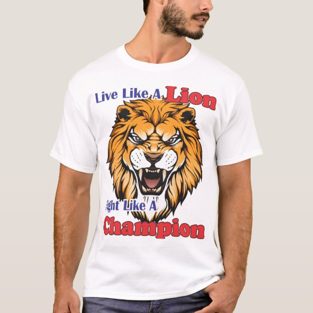 The Bold Aesthetic of a Roaring Lion  T-Shirt (Front)