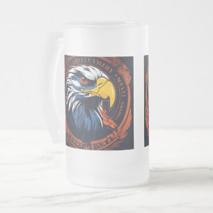 The bold beak frosted glass beer mug