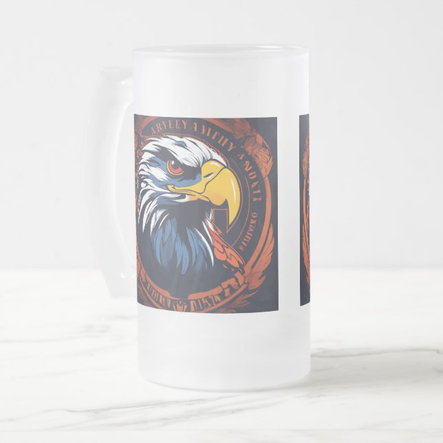 The bold beak frosted glass beer mug (Front Left)
