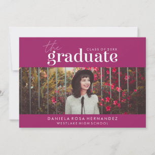 THE BOLD GRADUATE   PHOTO GRADUATION INVITATION