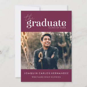THE BOLD GRADUATE   PHOTO GRADUATION INVITATION