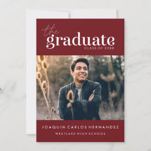 THE BOLD GRADUATE   PHOTO GRADUATION INVITATION