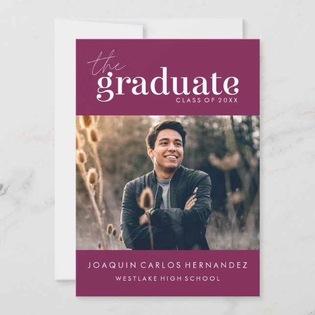 THE BOLD GRADUATE | PHOTO GRADUATION INVITATION (Front)