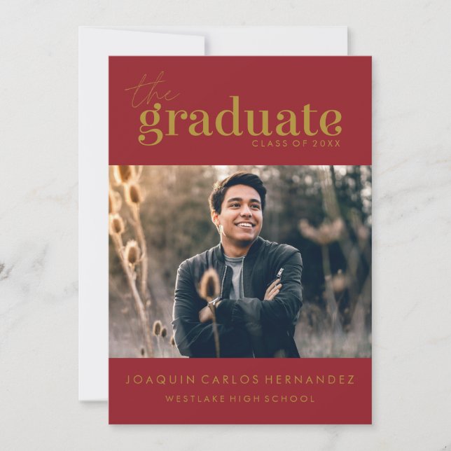 THE BOLD GRADUATE | PHOTO GRADUATION INVITATION (Front)