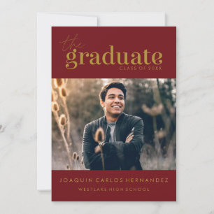 THE BOLD GRADUATE   PHOTO GRADUATION INVITATION