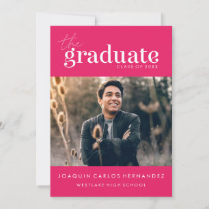 THE BOLD GRADUATE   PHOTO GRADUATION INVITATION