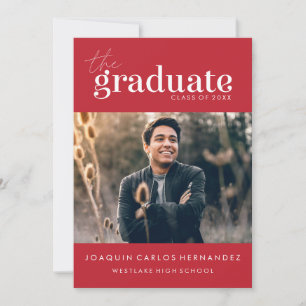 THE BOLD GRADUATE   PHOTO GRADUATION INVITATION