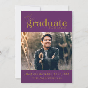 THE BOLD GRADUATE   PHOTO GRADUATION INVITATION