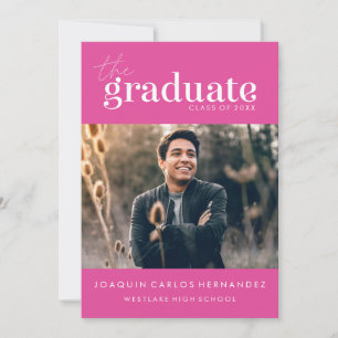 THE BOLD GRADUATE   PHOTO GRADUATION INVITATION