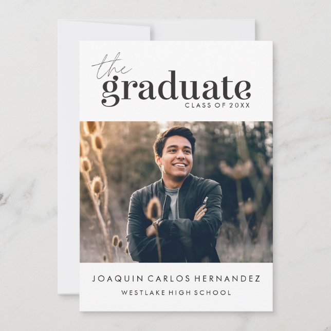 THE BOLD GRADUATE | PHOTO GRADUATION INVITATION (Front)