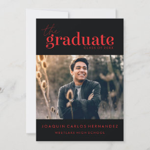 THE BOLD GRADUATE   PHOTO GRADUATION INVITATION
