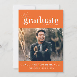 THE BOLD GRADUATE   PHOTO GRADUATION INVITATION