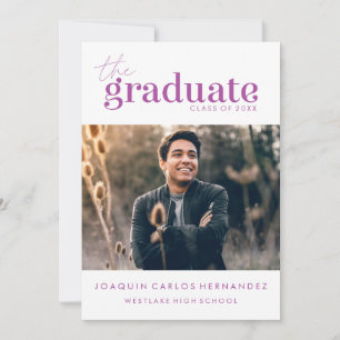 THE BOLD GRADUATE   PHOTO GRADUATION INVITATION