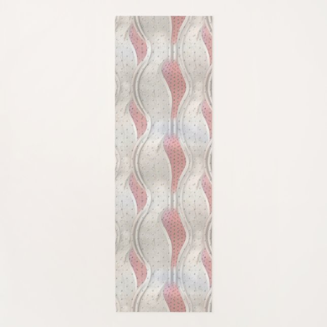 The Bold Metallic 3D Red Grey Texture look  Yoga M Mat (Front)