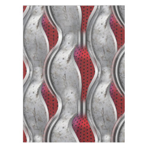 The Bold Metallic 3D Red Grey Texture Tablecloth