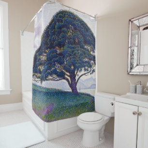 The Bonaventure Pine, Oil Painting, Paul Signac Shower Curtain