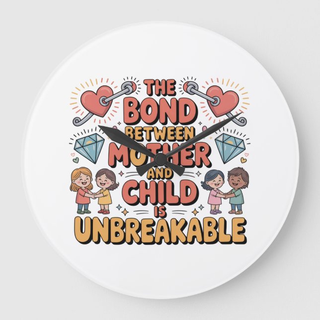 The Bond Between Mother And Child Is Unbreakable Large Clock (Front)